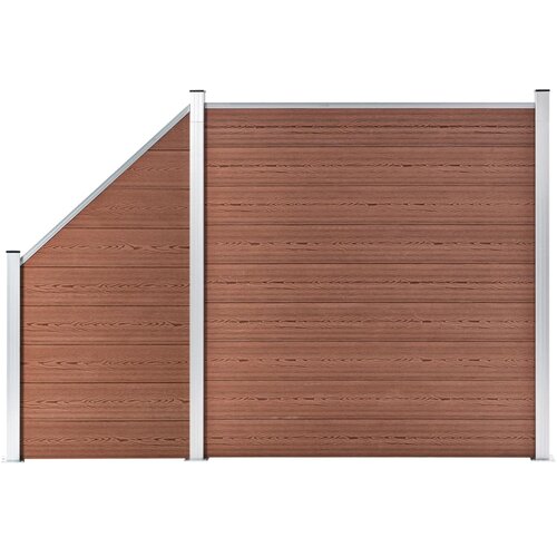vidaXL Set WPC ograda 1 kvadratna + 1 kosa 273 x 186 cm smeđi Cijene