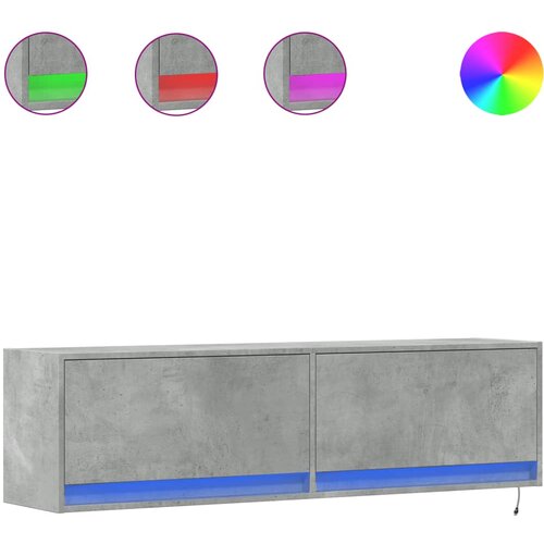 Maison Chic Stenska TV omarica - TV stojalo - Televizijska omarica z LED lučkami betonsko siva 140x31x38 cm, (21700461) Slike