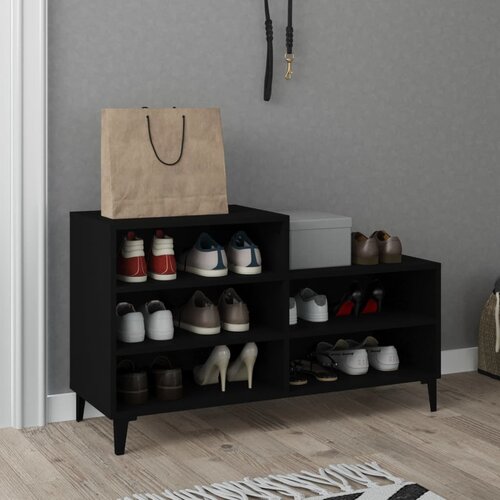 VidaXL Omarica za čevlje črna 102x36x60 cm inženirski les Slike