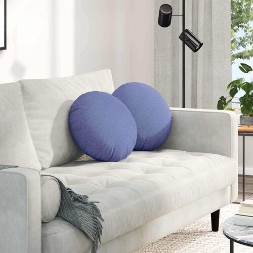 vidaXL Sedežne blazine 2 pcs Jeans modra Ø40 x 13 cm blago Cene