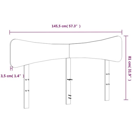  Uzglavlje bijelo 140 cm od masivne borovine Slike