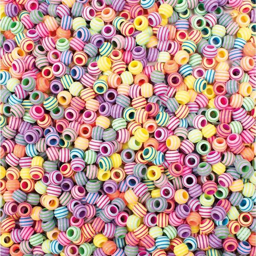 Playbox črtaste, pastelne barvne perle za nizanje 9mm 1550 kos Cene