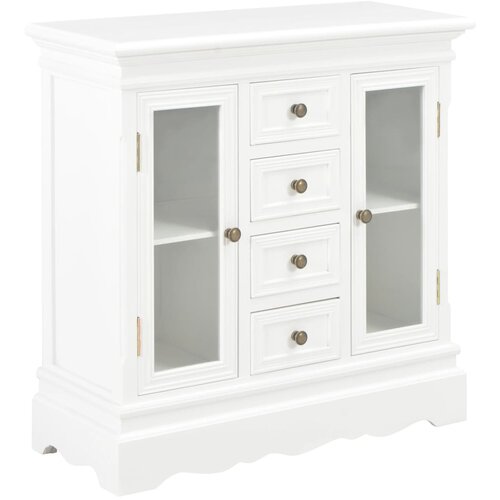vidaXL Komoda bela 70x28x70 cm iz trdne borovine Cene