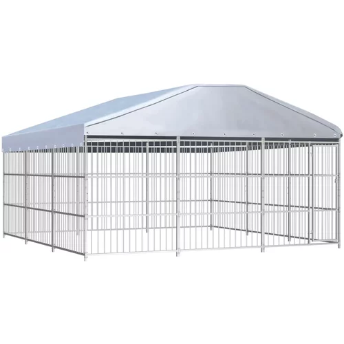  vanjski kavez za pse s krovom 450 x 450 x 200 cm