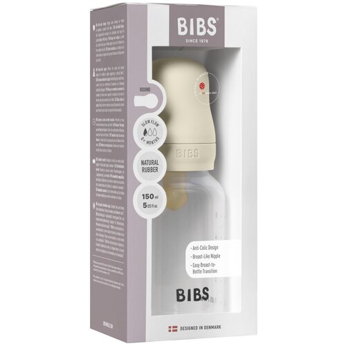 Bibs steklenička lateks, 150 ml, počasen pretok Ivory Cene