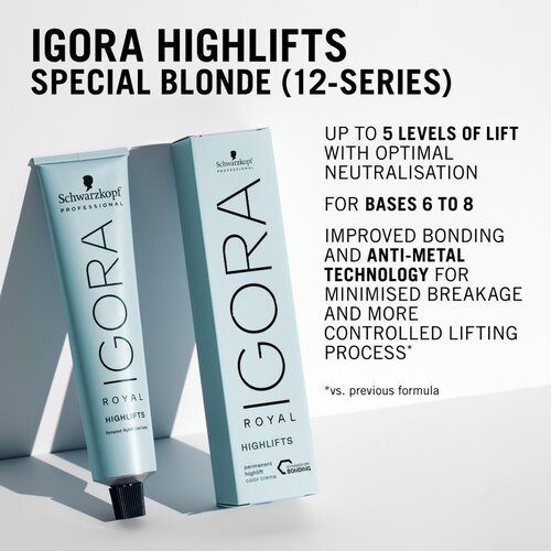 Schwarzkopf Professional IGORA Royal Highlifts barvna krema za hladne blond odtenke odtenek 12-0 60 ml Slike