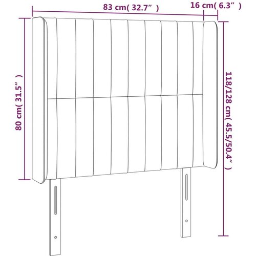 Uzglavlje plavo 83 x 16 x 118/128 cm od tkanine Slike