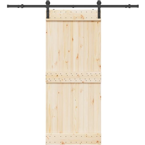 VidaXL Komplet opreme za drsna vrata 183 cm jeklo črne barve Slike