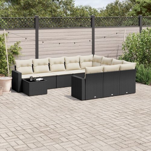  11-dijelni set vrtnih sofa od poliratana s jastucima crni Crna 66 x 62 x 69 cm Cijene