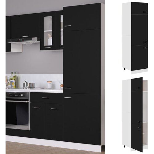 Furnova Omara za hladilnik črna 60x57x207 cm iverna plo&amp;scaron;ča, (21947893) Slike