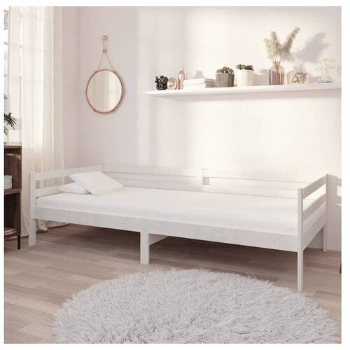  Dnevna postelja z vzmetnico 90x200 cm bela trdna borovina Cene
