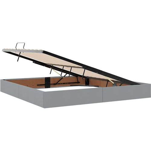 Krevet s od storage Svijetlo siva 200 x 200 cm Lažna koža Slike