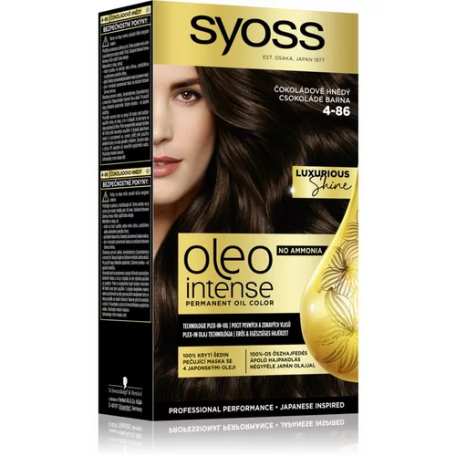 Syoss oleo intense permanent oil color boja za kosu za obojenu kosu 50 ml nijansa 4-86 chocolate brown