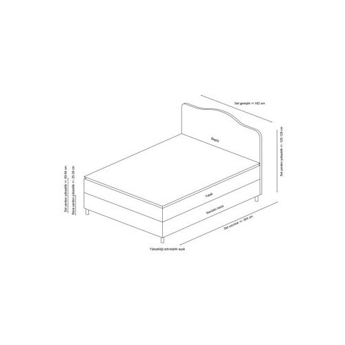 Hanah home Bračni krevet Vassi 150 x 200 Anthracite Slike