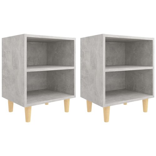 Maison Chic Dvo delni komplet Nočne omarice - Nočne mize z lesenimi nogami betonsko siva 40x30x50cm, (21689455) Cene