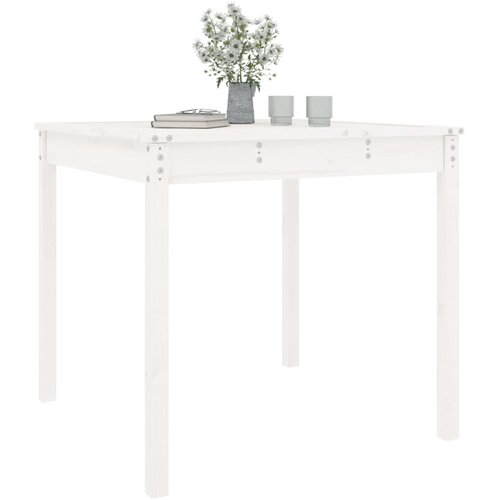  Vrtni stol bijeli 82,5 x 82,5 x 76 cm od masivne borovine Slike