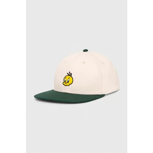Hummel Bombažna bejzbolska kapa X The Looney Tunes zelena barva, 225365