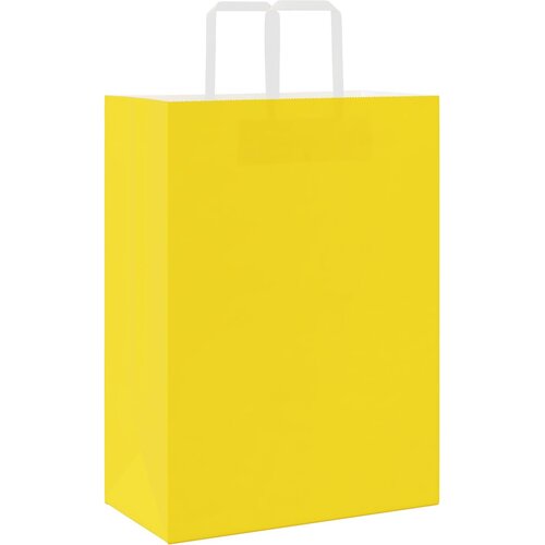  Papirnate vrećice 250 kom s ručkama žute 32x17x44 cm Slike