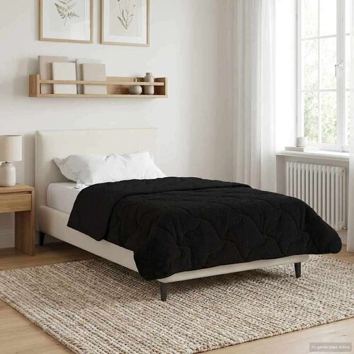  Zimska posteljnina Črna 135 x 200 cm Mikrofibra in Teddy flis, (5000284351) Cene