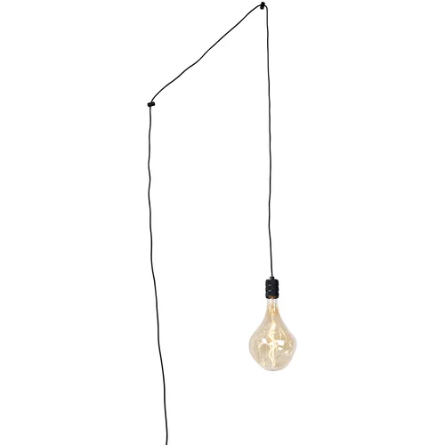 QAZQA Viseča svetilka črna z vtičem PS160 goldline z zatemnitvijo - Cavalux