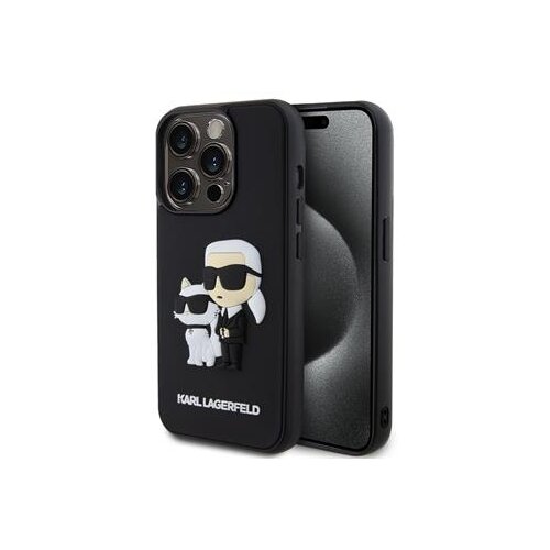 Karl Lagerfeld originalen ovitek KLHCP15X3DRKCNK za iphone 15 pro max črna trda zaščita - full bodies 3D Cene