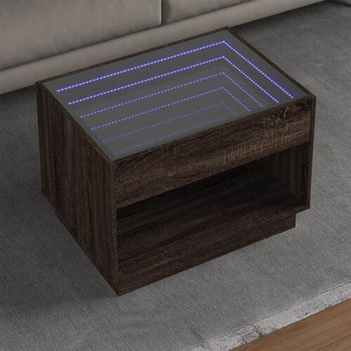 VidaXL Stolić s beskonačnim LED svjetlima boja hrasta 70x50x50 cm Slike