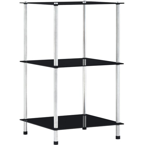 VidaXL Police s 3 razine crne 40 x 40 x 67 cm od kaljenog stakla Slike