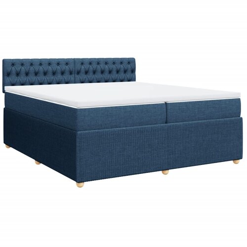 vidaXL Box spring postelja z vzmetnico modra 200x200 cm blago, (21306436) Cene