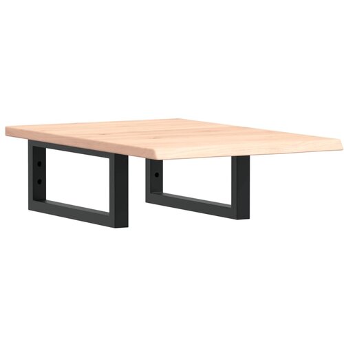  Zidna polica za umivaonik od čelika i masivne hrastovine Smeđa 40 x 60 x 2 cm Slike