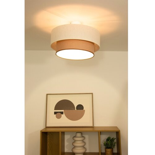  plafonski luster natia 1xE27/60W/230V &amp;oslash; 45 cm bela/braon Slike