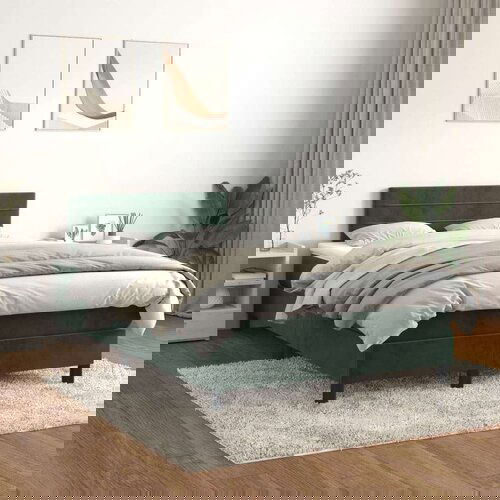 Box spring krevet s madracem tamnozeleni 120x200 cm bar&amp;scaron;unasti Slike