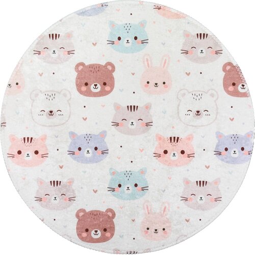 Vitaus Periv dječji tepih boje slonovače &amp;oslash;120 cm Cute Animals &amp;ndash; Slike