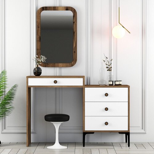 Woody Fashion Lizbon 544 - Walnut, White WalnutWhite Dresser Slike
