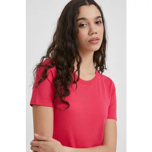 United Colors Of Benetton Bombažna kratka majica ženski, roza barva