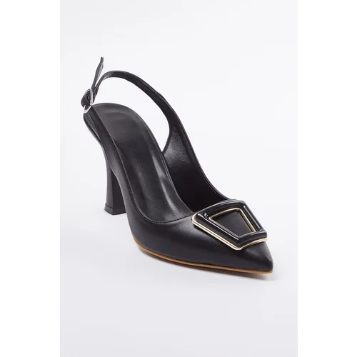 Trendyol Black Buckled Women's Classic Thin Heel Shoes