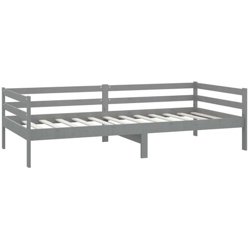 VidaXL Dnevni ležaj od masivne borovine sivi 90 x 200 cm Slike