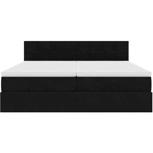 VidaXL Okvir kreveta s madracima crni 160x200cm bar&amp;scaron;unasti Slike