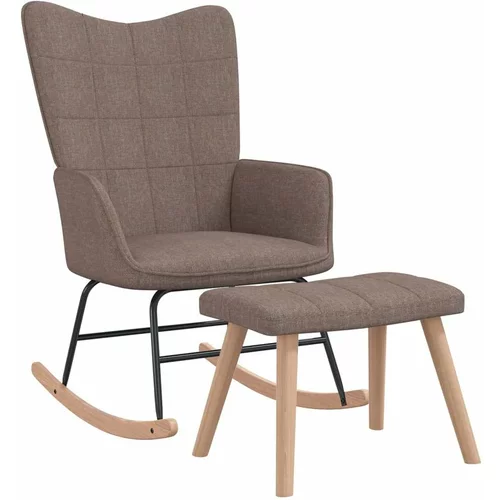  Stolica za ljuljanje s osloncem za noge smeđe-siva od tkanine