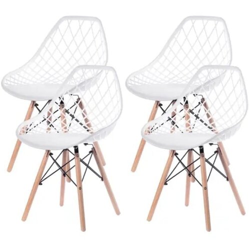 Lemon Planet Set trpezarijskih plastičnih stolica 4 kom Skandi bela Lemon 25-KS008SET Slike