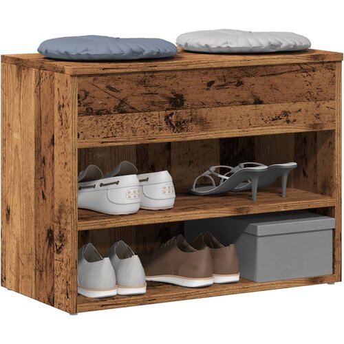 vidaXL Klupa za cipele staro drvo 60x30x45 cm izrađeno drvo Cijene
