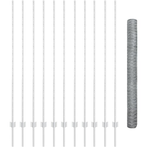 vidaXL Ograde 22 kom U-kanala 160 cm Pocinčana čelika, Šesterokutna ograda 1.6x25 m Pocinčana čelika Cijene