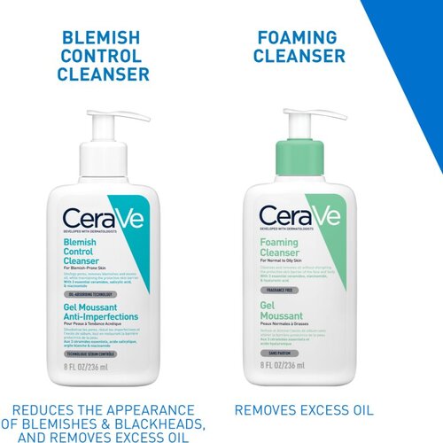 CeraVe Blemish Control čistilni gel proti nepravilnostim na aknasti koži 473 ml Slike