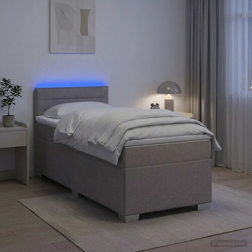  Krevet s box springom, madracem i LED-om Sivosmeđa 100 x 200 cm Cene