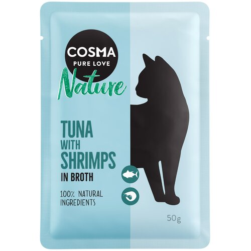 Cosma Nature v vrečki 6 x 50 g - Tuna & kozice Cene