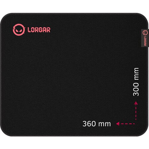 Lorgar Main 323, Gaming mouse pad, Precise control surface, Red anti-slip rubber base, size: 360mm x 300mm x 3mm, weight 0.21kg Cijene
