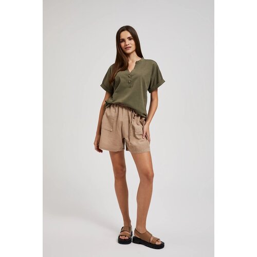 Moodo Women's linen shorts - light brown Cijene