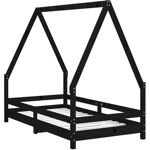  Okvir za dječji krevet crni 80 x 160 cm od masivne borovine Slike