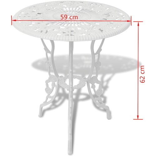  3-dijelni bistro set od lijevanog aluminija bijeli Slike