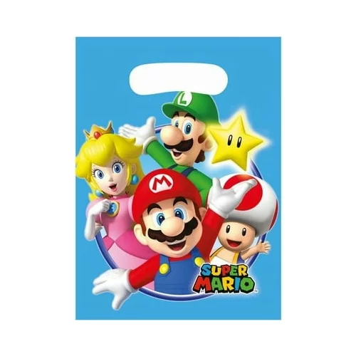 Amscan Vrečke za zabavo "Super Mario" 8 kos
