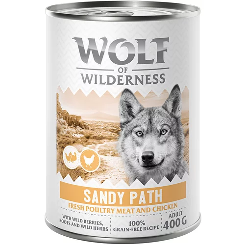 Wolf of Wilderness Adult “Expedition” 6 x 400 g - Sandy Path - perutnina s piščancem